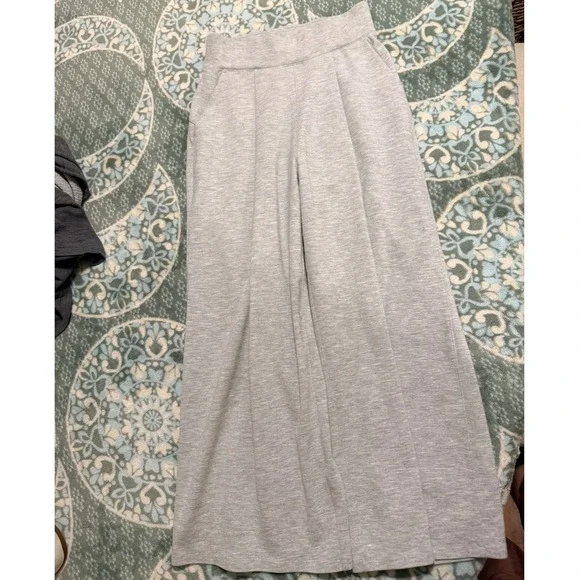 Lululemon Align Wide Leg Full Length Pant Heathered Core Light Grey Nulu Size 2 - Picture 1 of 4